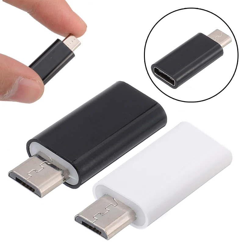 Mayitr High Quality Micro USB Male 5 Pin to USB 3.1 Type C Female Connector Data Adapter Converter Black White