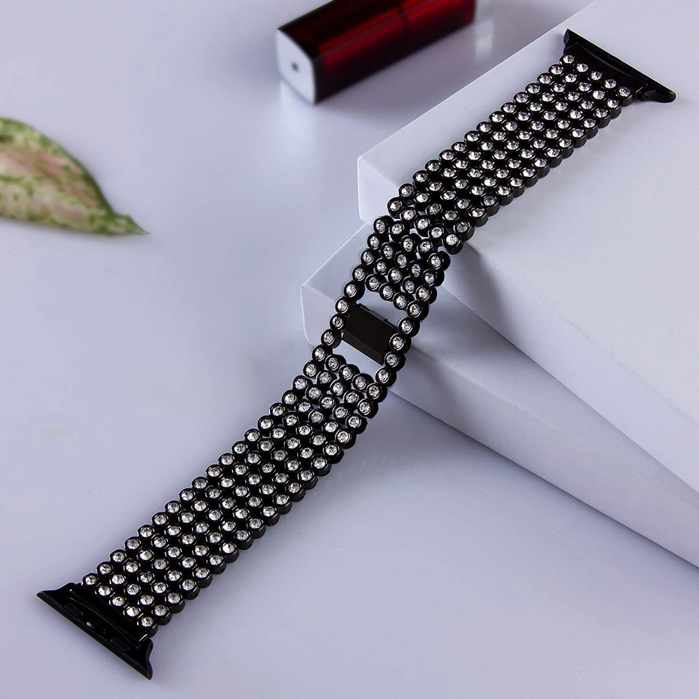 Высококачественный 42 мм 38 мм 40 мм 44 мм ремешок для iwatch замена стальной Алмазный браслет для Apple Watch series 5 4 3 2 1 band