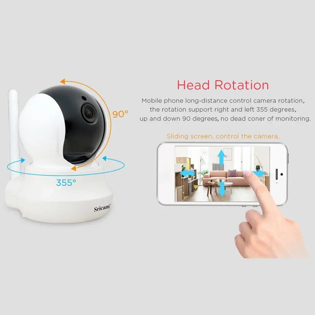 Sricam SP020 720P HD PTZ IP комнатная камера безопасности IR-CUT Wedcam WiFi Беспроводная камера для домашнего наблюдения детский монитор