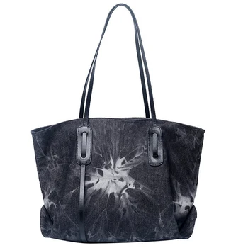 

Chinese Style Solid Canvas Tote Bag Large Capacity Fashion Lady Shoulder Bags for Women 2020 New In