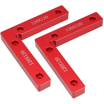 

90 Degree Positioning Squares, 4.7 Inch x 4.7 Inch Aluminium Alloy Right Angle Clamps Woodworking Carpenter Tool(2 Pack)