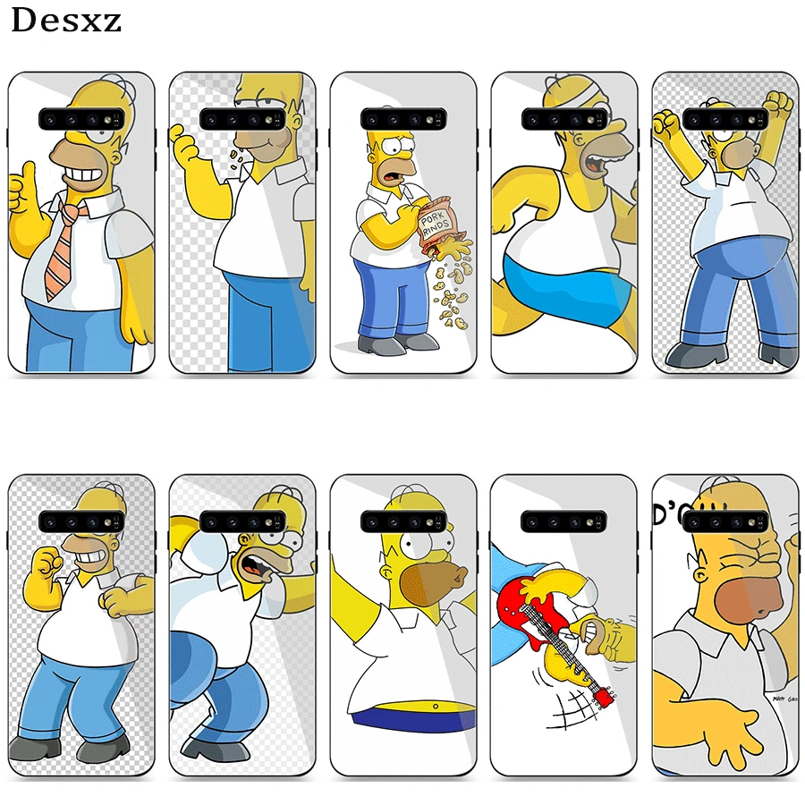 Чехол для телефона стекло samsung A40 A50 A10 A20 A30 A60 A70 S10 S7 Edge S8 S9 Note 8 9 10 Plus чехол Homer J.