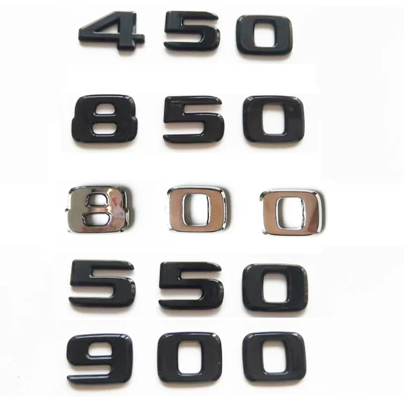 Глянцевая черная эмблема Номер 450 500 550 580 600 650 680 700 800 850 880 автомобильного багажника