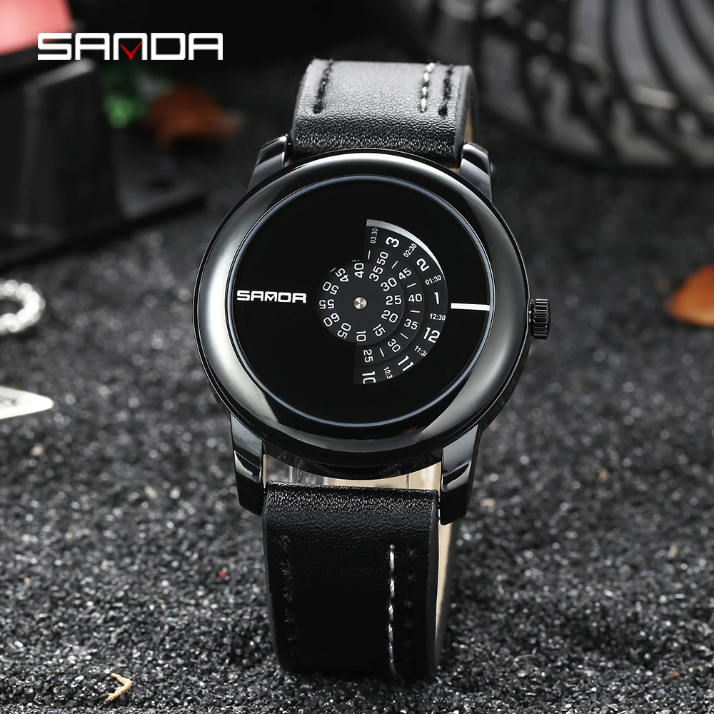 Sanda Nieuwe Mode Militaire Sport Horloge Топ бренд Luxe Mannen Lederen Quartz Heren Horloges Relogio Masculino | Наручные часы