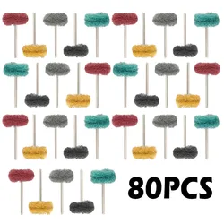 Mini perceuse, brosse Abrasive, tampon à récurer, roue de polissage pour outil rotatif Dremel, ensemble d'accessoires 80 