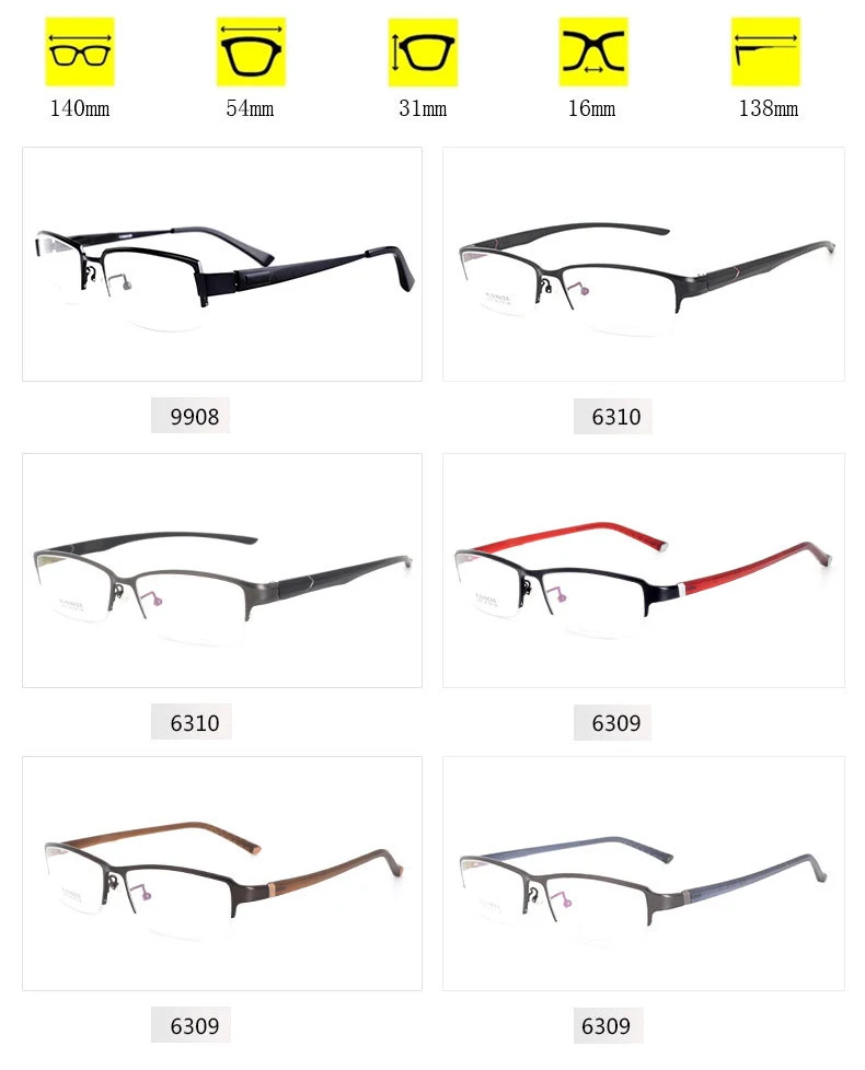 Титановые оптические очки, оправа для мужчин, полуоправа, очки для мужчин, близорукость, рецепт, очки для глаз, оправа для очков, прозрачные линзы, очки