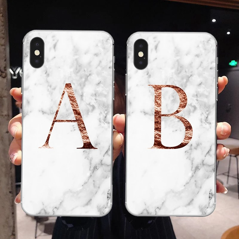 Чехол для телефона с надписью Monogram белый мраморный Мягкий силиконовый чехол из