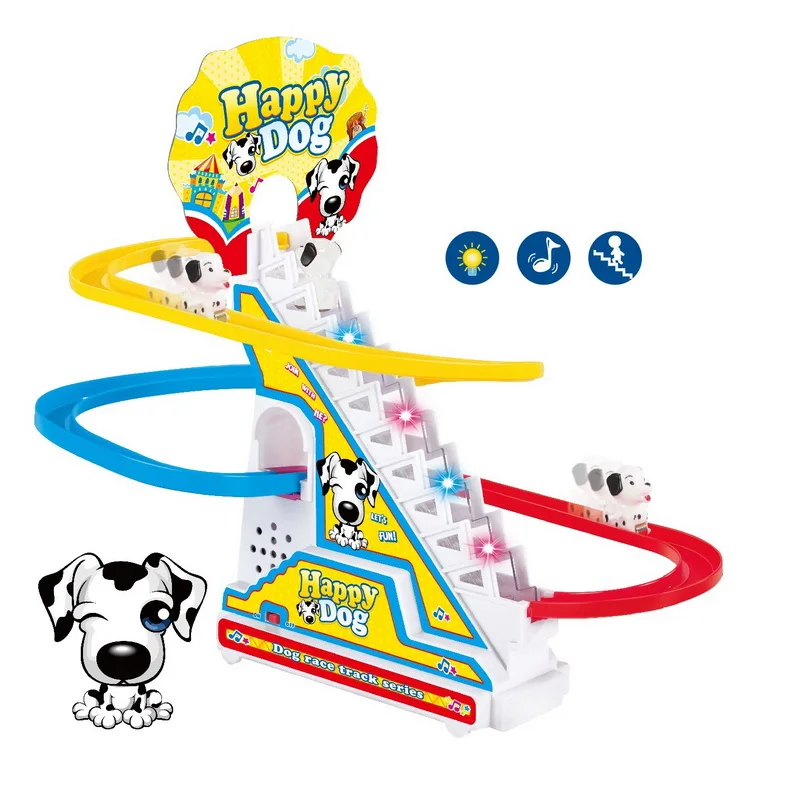 Climbing Stairs Track Toys Cartoon Penguin Dinosaur Dog Duck For Children Electronic Music Funny Boys Girls Kids Birthday Gift childrens toys