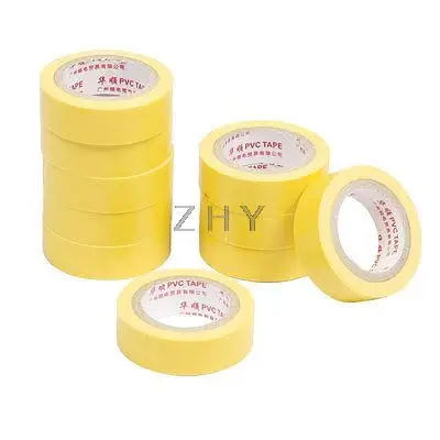 

10 Pcs Yellow Self Adhesive PVC Insulating Electrical Tape 14mm Width