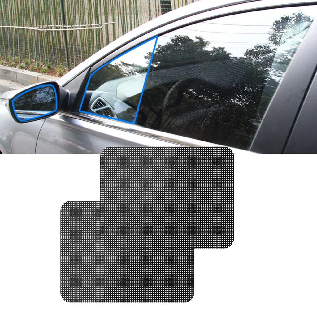 2pcs Car Auto Side Window Mesh Film Sunshade Net Sun Shade Sticker PVC