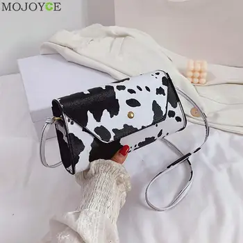 

Fashion Women Cow Printed Shoulder Bag PU Female Small Daily Crossbody Handbag Popular Simple Female Daily Bag
