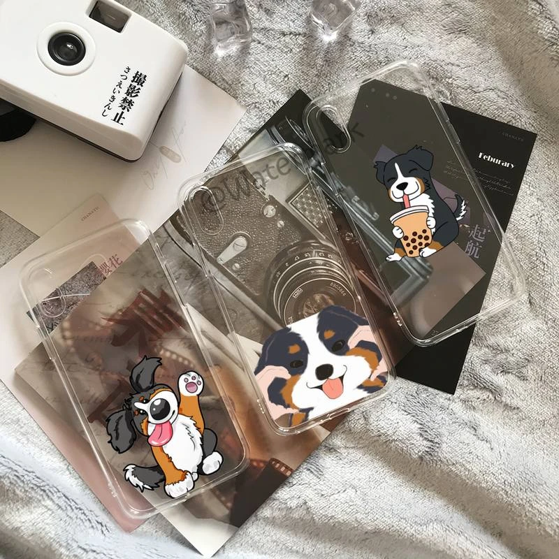 Bernese Mountain Dog Clear Phone Case For IPhone 13 Mini 12 11 Pro Max Xs X Xr 7 8 Plus Se 2020 Transparent Cover iphone 13 magnetic case