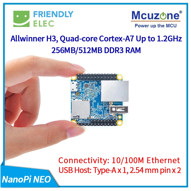 Четырехъядерный процессор NanoPi NEO 256M/512M Allwinner H3 Cortex-A7 (работает на u-загрузке Ubuntu-core)
