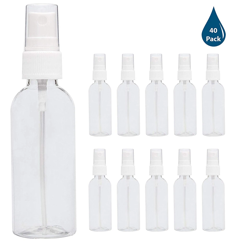 

40pcs 80ml Transparent Plastic Bottles with Sprayer Mist Sprayer Bottle Perfume Refillable Cosmetic Container