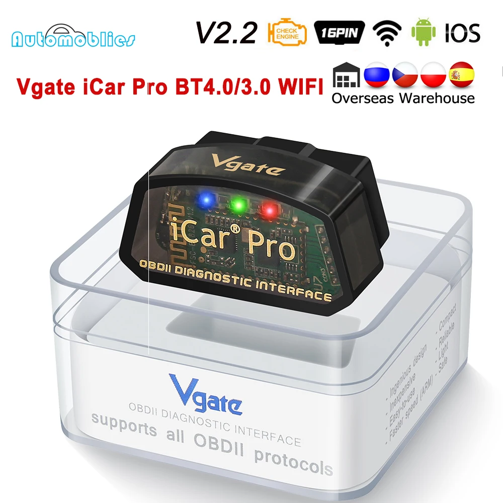 Vgate iCar Pro ELM327 WIFI OBD2 сканер Bluetooth-совместимый 4 0 ELM 327 V2.2 для Android/IOS OBD 2 Автомобильный