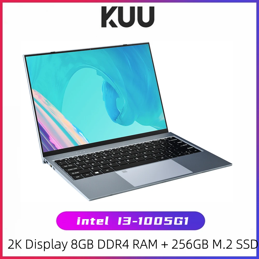 Kuu x13 13.5 Polegada intel i3-1005G1 gaming computador portátil impressão digital todo o metal 8gbddr4 ram 256gb ssd windows 10 notebook teclado retroiluminado