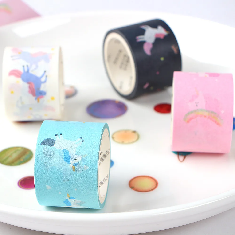 1 шт. симпатичная Маскировка Лента Kawaii Единорог васи лента декоративная клейкая