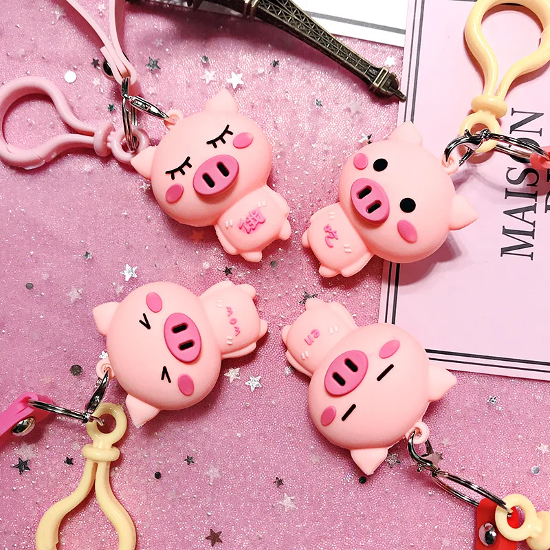 Милый розовый поросенок эпоксидная кукла ПВХ стерео гибкий резиновый брелок автомобильный мешок Подарочный кулон