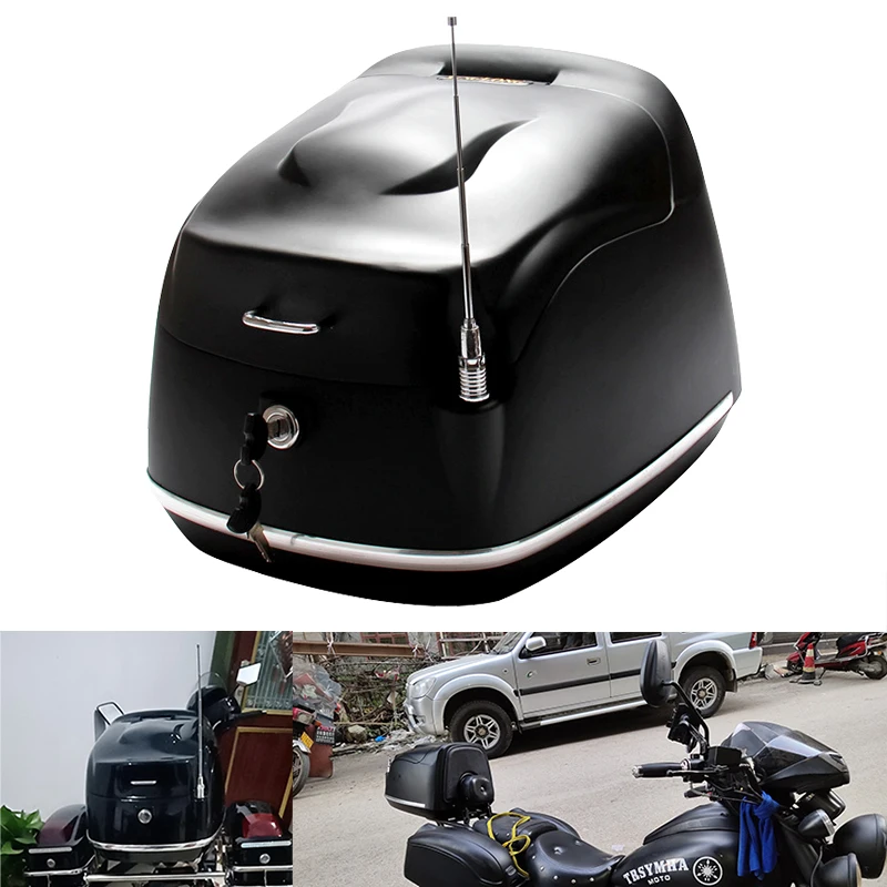 US $162.23 Motorcycle Tour Tail Box Motorcycle Luggage Box Top Case with 2 Keys Multifunctional Scooter Luggage For Luggage Storage