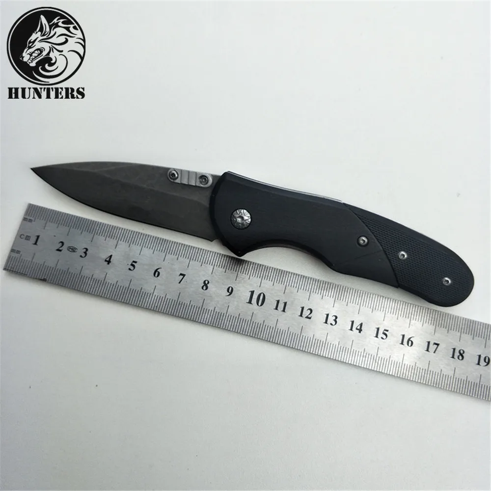 

Hunting 5Cr13 Blade Aluminum Oxide + Pure Black G10 Handle Folding Knife Survival Pocket Knife Tactical Edc Outdoor Tools