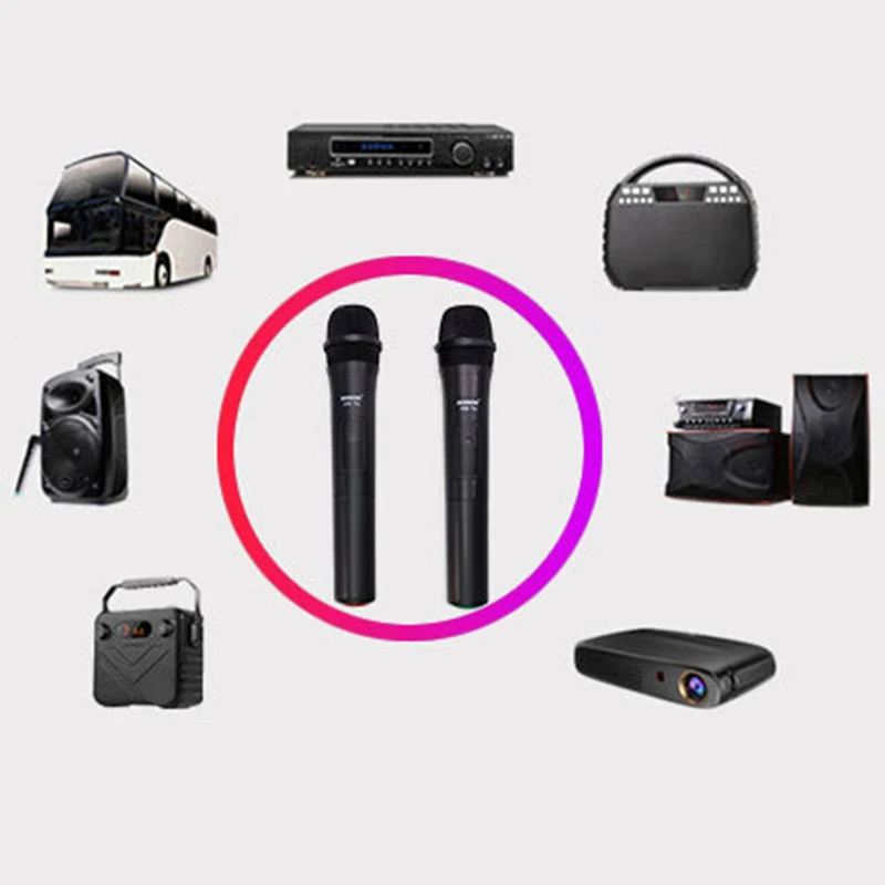 Microfone sem Fio Portátil com Receptor para Voz de Karaoke Zansong Megaphone Microfone Altifalante V20 Uhf Usb 3.5mm - Image 6