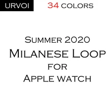 Сетчатый ремешок URVOI для apple watch series 6 SE 5 4 3 2 1, Миланская петля для iwatch, нержавеющая сталь, цвета: черный, серебристый, золотой