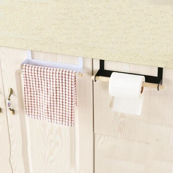 

single pole paper towel holder towel rack Bathroom Toilet Roll Paper Holder Cupboard Hanger Hook Kitchen Accessories white