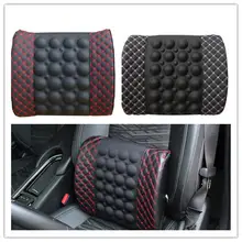 12 В украшение салона автомобиля электрический массаж талии поддержка талии подушка для поясницы поддержка микрофибры кожаная Подушка для спины