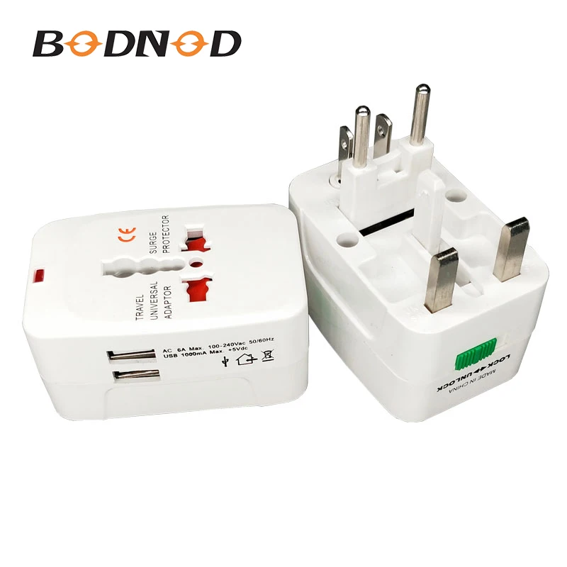 Все в одном Универсальный международный адаптер PluG 2 USB Порты и разъёмы World Travel AC