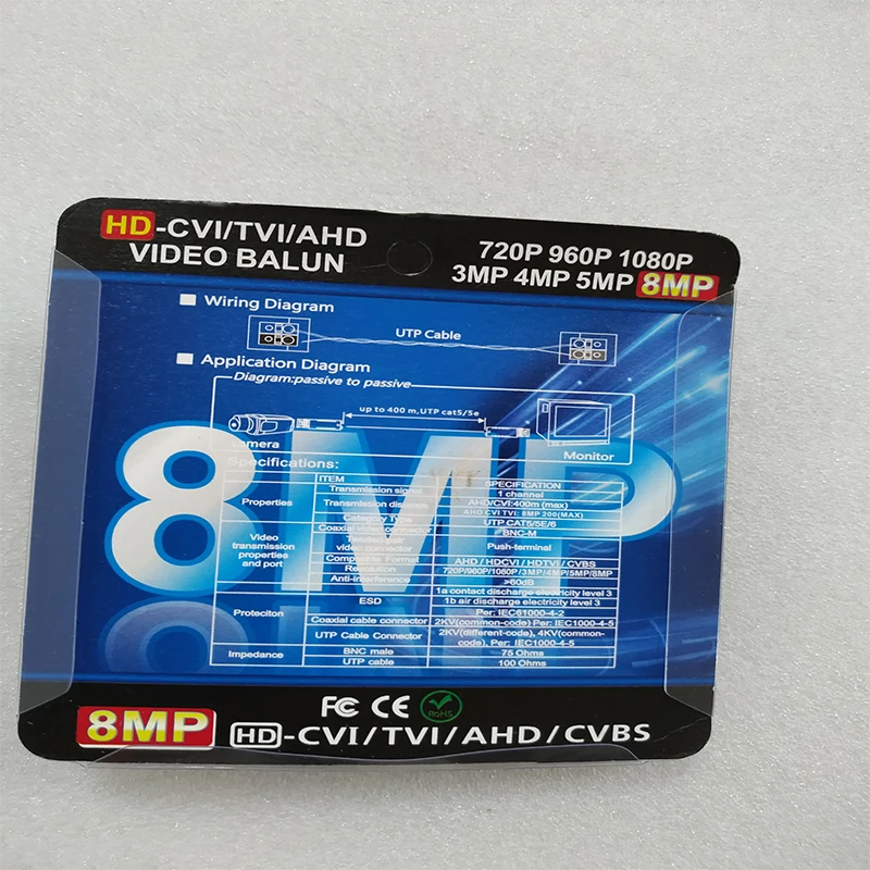 8mp 5mp 4mp 3mp пассивный видео балун HD-CVI/TVI/AHD Поддержка dahua HDCVI камера передача по UTP CAT5E/6 кабель макс 400 м