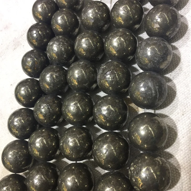 20MM Big Genuine Gemstone Rare Pyrite Hematite Really Huge Natural Stone Beads for Jewelry Necklace POWER Bracelet Making DIY