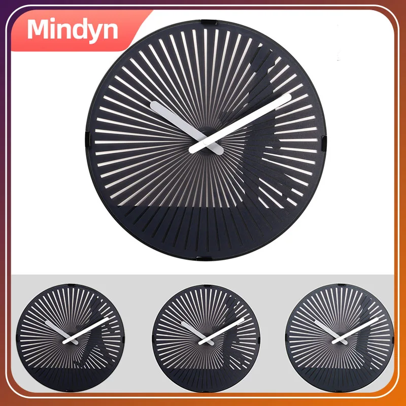 Motion Clock dynamic dynamic grating illusion moire fringe hanging clock Decoration gift 1