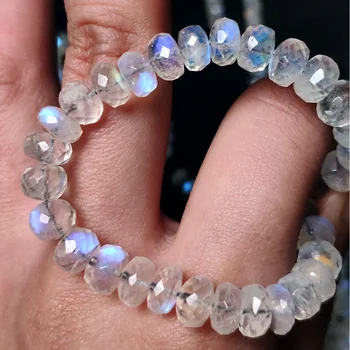 

ICNWAY 25CM Natural Rainbow Moonstone Faceted Abacus Beads Diy Accessories Necklace Bracelet Earrings Material Handmade Jewelry