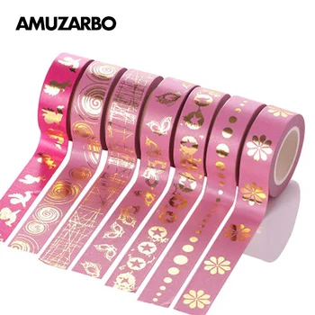 

Bronzing Washi Paper Tape Angel Love Heart Stripe Wave Point Pink White Black Masking Tape Christmas DIY Gift Decoration Tapes
