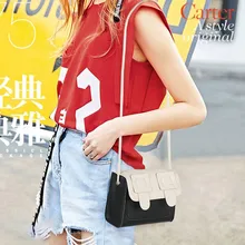 Из искусственной кожи Сумки из натуральной кожи Элегантные Цвет блок через плечо женская сумка через плечо сумка-портфель для Для женщин и девочек