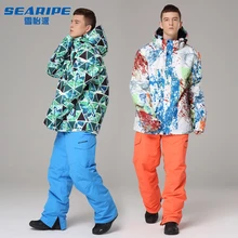 Лыжный костюм для мужчин зимний теплый непродуваемый Водонепроницаемый Спорт на открытом воздухе лыжная куртка и брюки Горячая Лыжная Экипировка для мужчин t сноуборд куртка для мужчин бренд