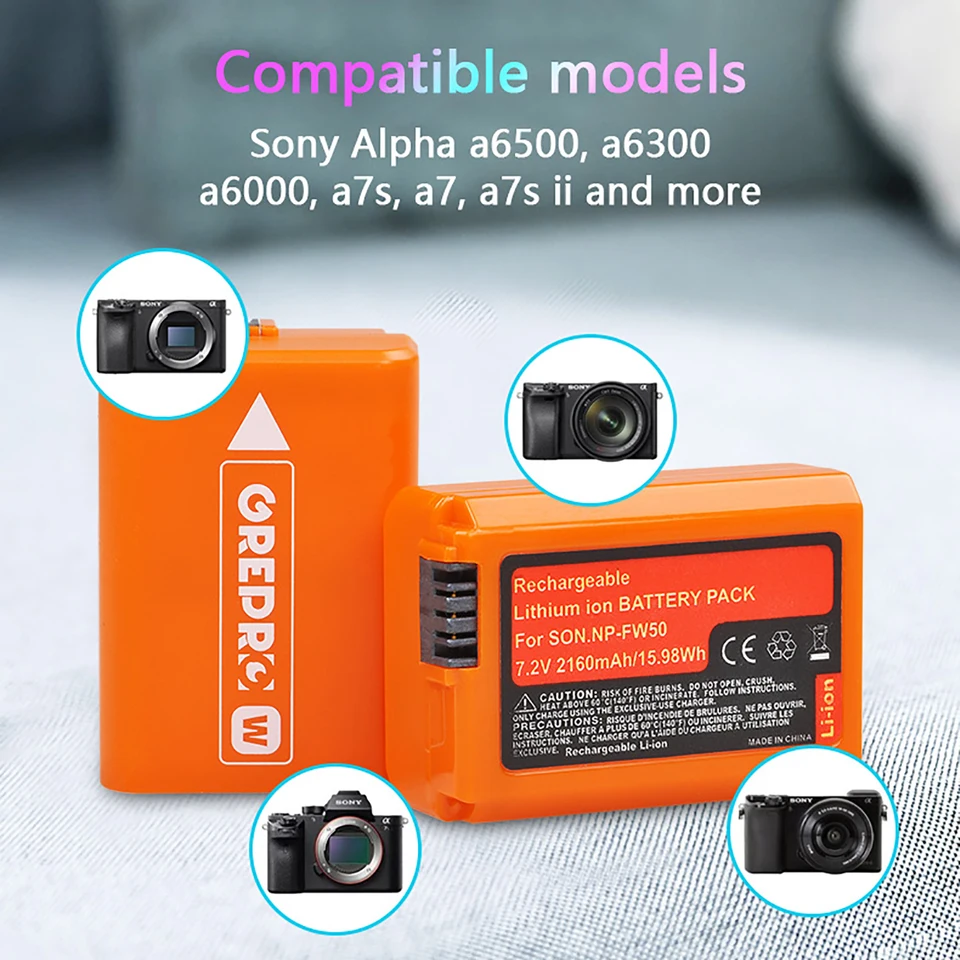 ayex Caricatore USB compatibile con batterie Sony NP-FZ100 per esempio a7III a7rIII a7rIV a7sIII a1 a9 a9II a6600 FX3 ricarica tramite USB ad esempio