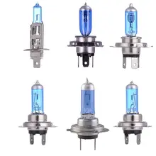 2 шт. автомобиля лампы Супер яркий белый H1 H4 H7 9007 100 W/55 W 12V кварцевые Стекло синий автомобиль фары противотуманные лампы