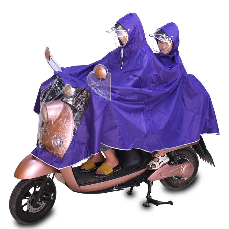 Непромокаемый мужской женский непроницаемый мотоциклетный плащ от дождя для езды на велосипеде двойной колпачок пещеры прозрачный капюшон от дождя Шестерня Двойной плащ