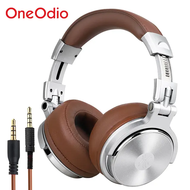 Oneodio Studio DJ słuchawki z mikrofonem Stereo głęboki bas słuchawki nauszne z gniazdem 3.5/6.3mm do monitorowania nagrywania 1