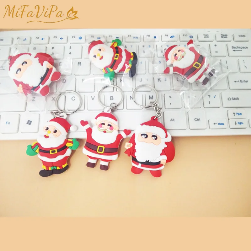 Santa Claus Keychain Car Soft Cartoon Bag Pendant Key chain Christmas KeyRing Elk Gift Doll Pendant Christmas (6)