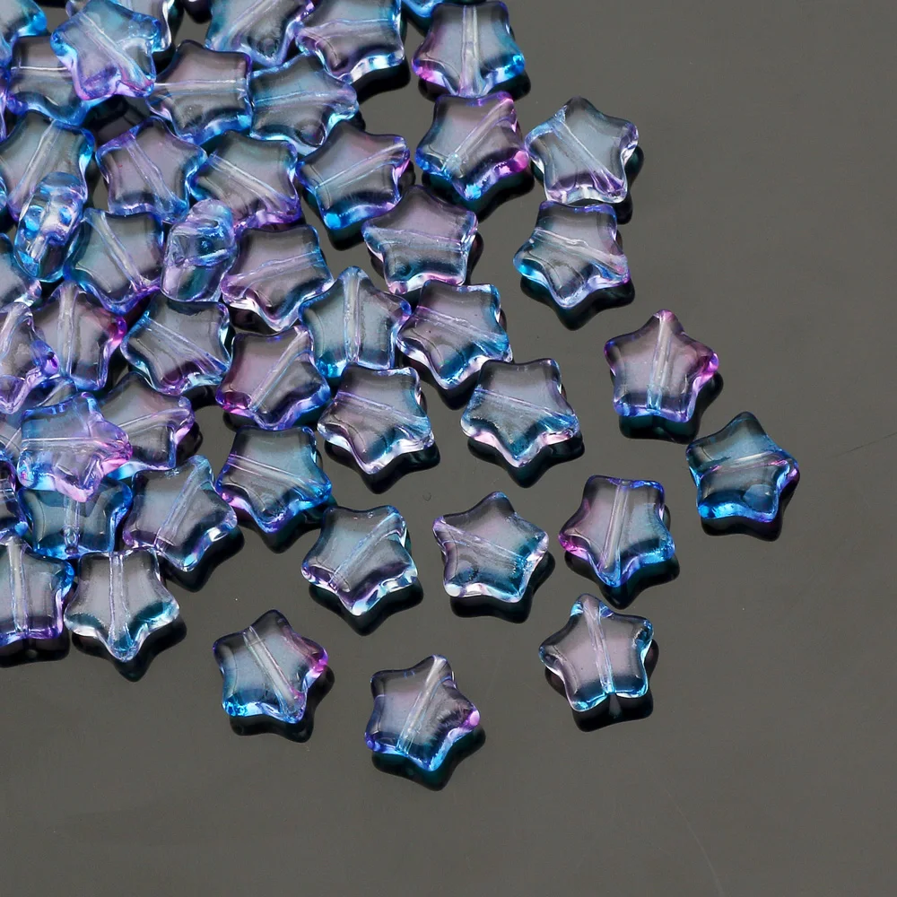 50 Cuentas Estrella Colores 50 Cuentas En Forma De Estrella De Aleación De Latón - 7x7x4mm - Varios Colores Metálicos Abalorios 7x7x4mm Manualidades