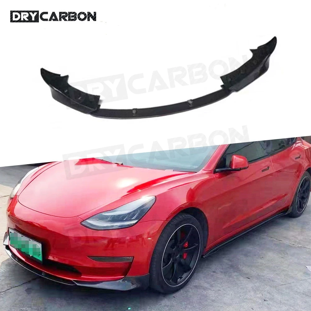 Carbon Fiber Material Front Bumper Lip Chin Spoiler Auto Car Decoration