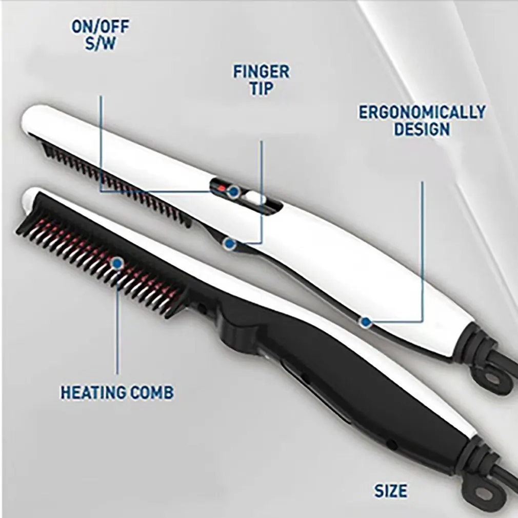 Styler V2 Мужская электрическая бигуди для бороды угловая Расческа для бороды многофункциональная Расческа для прямых волос профессиональная Мода