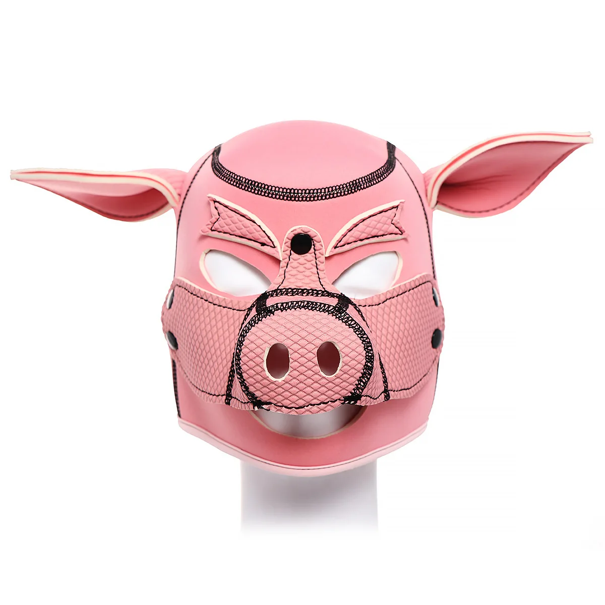 

PU Leather Role Play Pink Pig Pighead Sexy Cosplay Costume Full Head Mask Soft Padded Removable Toy Accessories