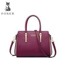 FOXER женские кожаные сумки модные сумки из воловьей кожи дизайнерские сумки известный бренд женские сумки роскошные сумки женские сумки