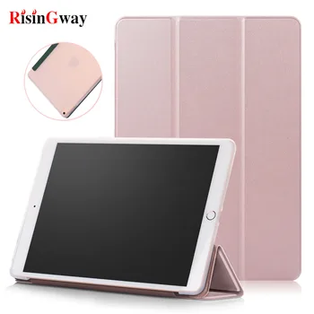 

for IPad 10.2 Smart Case Tablet Cover Funda Capa RisinGway Back Transparent TPU Case for IPad Pro 10.5 Trifold Stand Back Cover