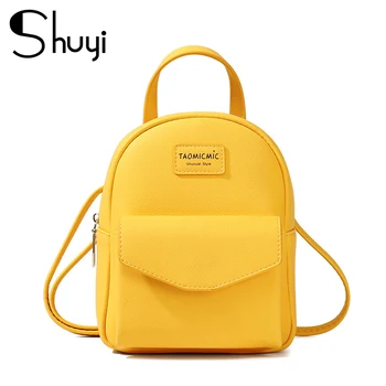

Brand Designer Fashion Women Backpack Mini Soft Touch Multi-Function Small Backpack Female Ladies Shoulder Bag Girl Purse Black
