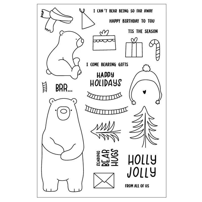 Прозрачные штампы с изображением медведя и металлические Вырубные штампы для скрапбукинга, открыток, бумажных тиснений, новинка