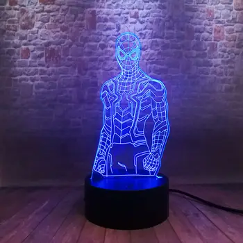

Flashing 3D Led Lamp 7 Colors Change Nightlight Marvels Avengers Endgame Spider man action & toy figures